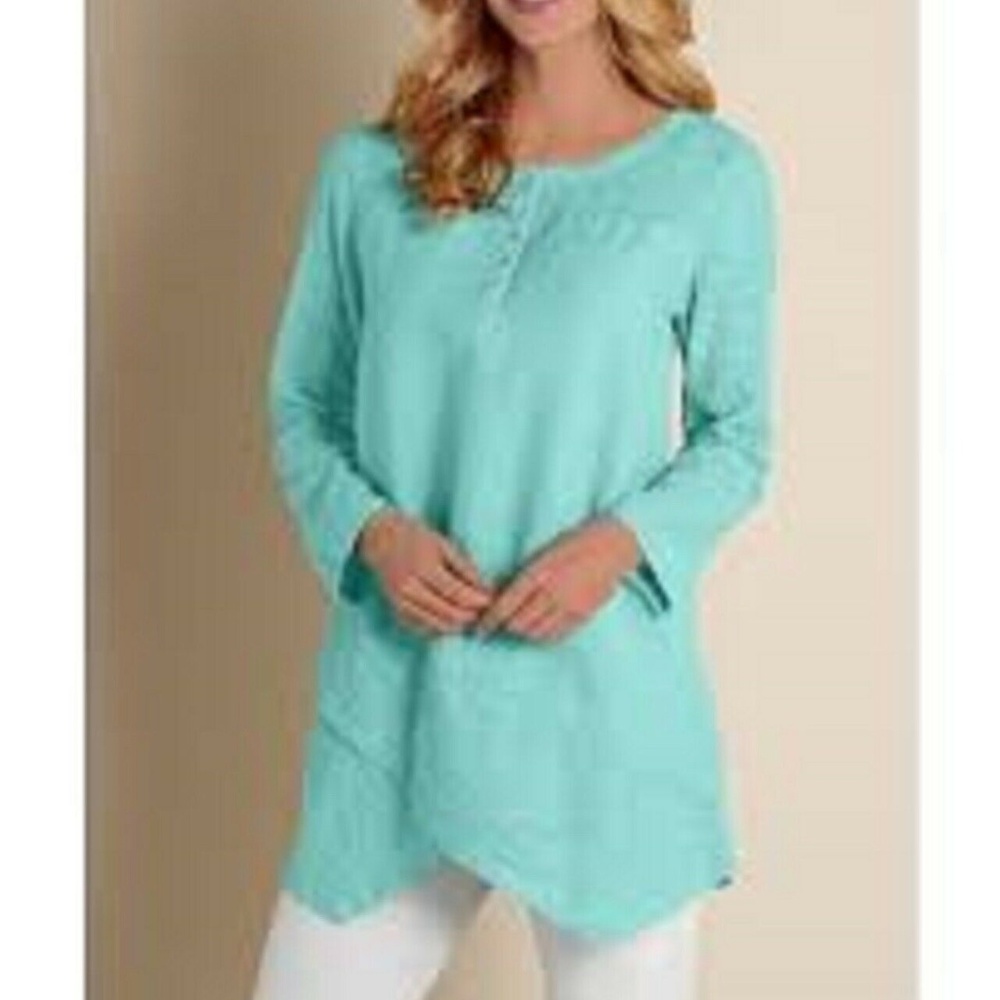 SOFT SURROUNDINGS Breezy Nights Tunic Top Size PM (10-12)